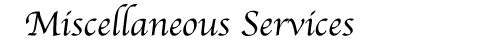 Miscellaneous Services